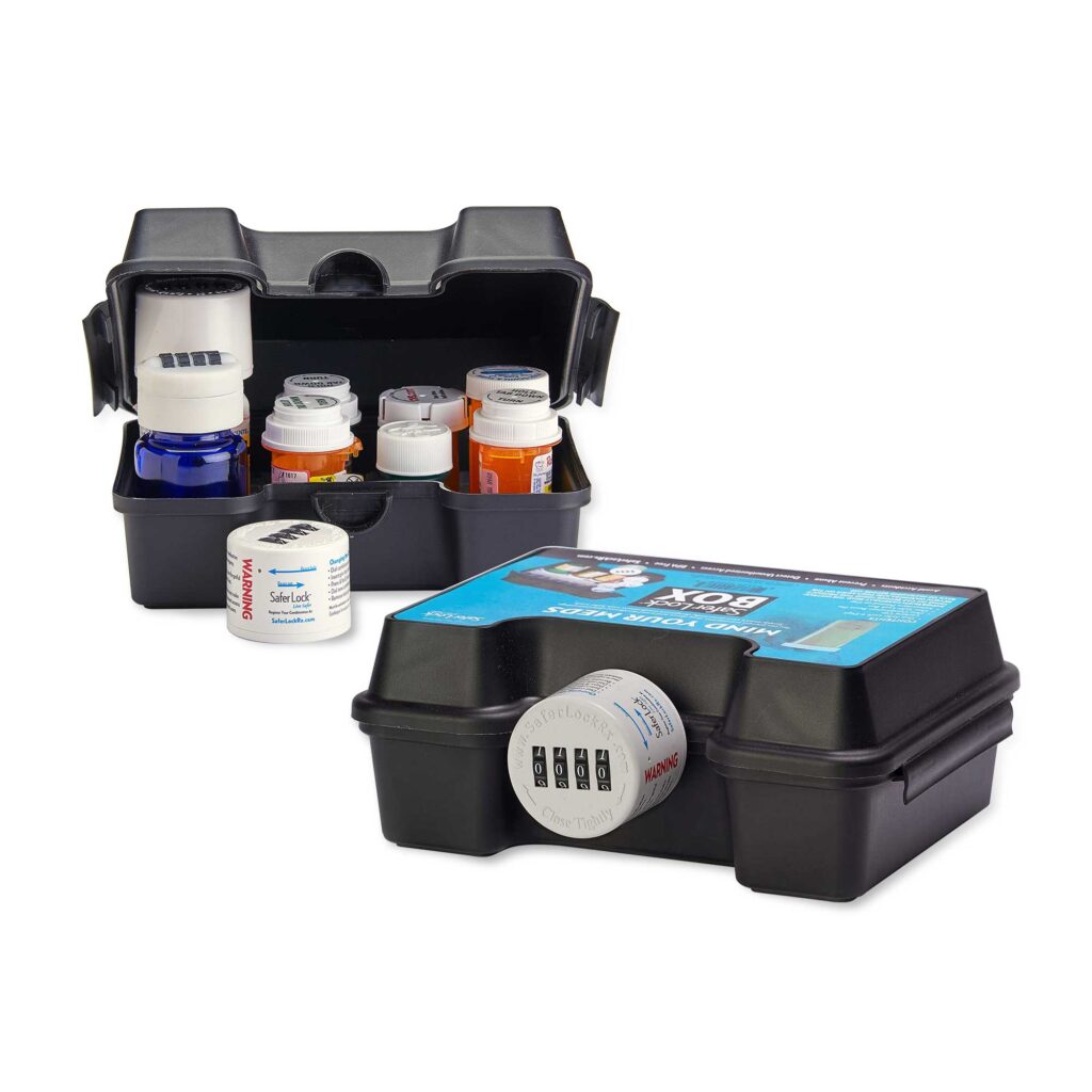 The Safer Lock Box lets you store all of your prescription and OTC medications in one secure place and assists in protecting your family from accidental poisoning or medicine misuse.